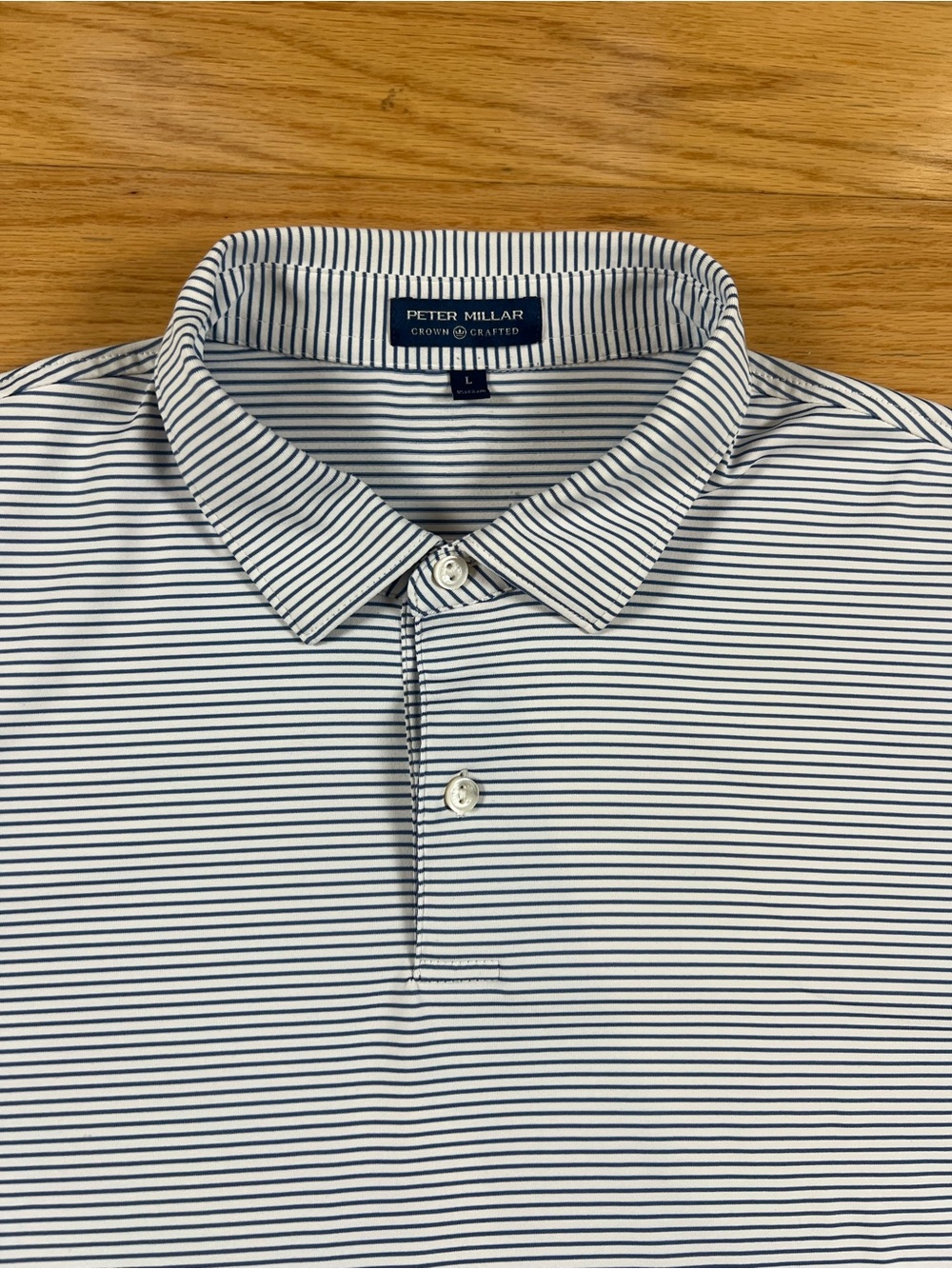 Peter Millar Crown Crafted Bullock Stripe Performance Polo Large NWOT - Picture 4 of 11